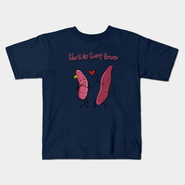 She is my sweet potato Kids T-Shirt by Berthox